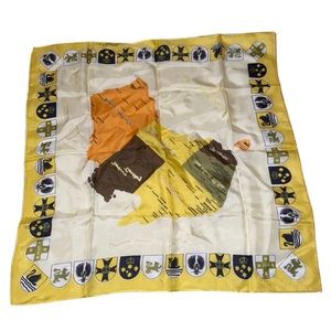 Australia Souvenir Handkerchiefs Designed by Heil Vintage Yellow White Hanky